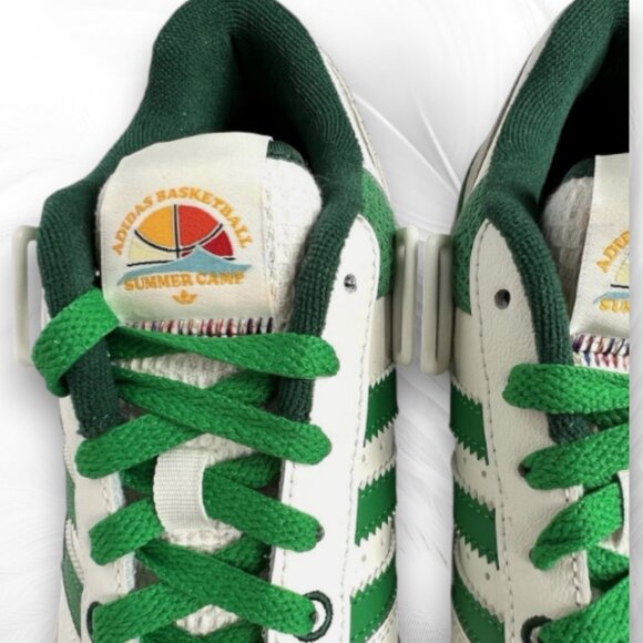 Adidas Forum Low Green White Sneakers Retro Classic 80s Style Shoes - Picture 3 of 8